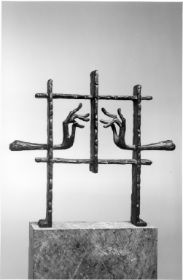 Verhinderte Berührung 1988, Bronze, 27 cm